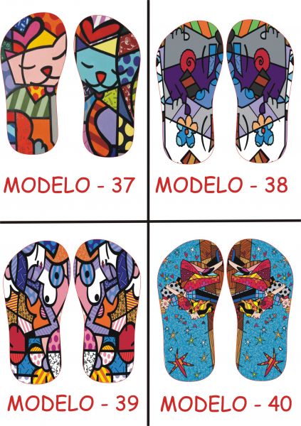 Chinelos Sandálias Personaizados Romero britto - 37 AO 40