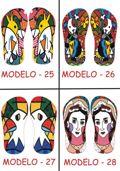 Chinelos Sandálias Personaizados Romero britto - 25 AO 28