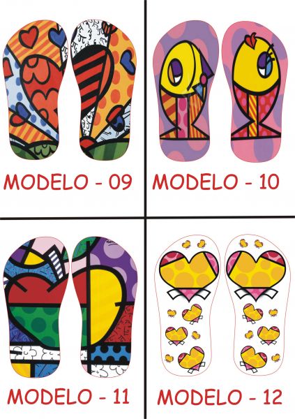 Chinelos Sandálias Personaizados Romero britto 09 ao 12