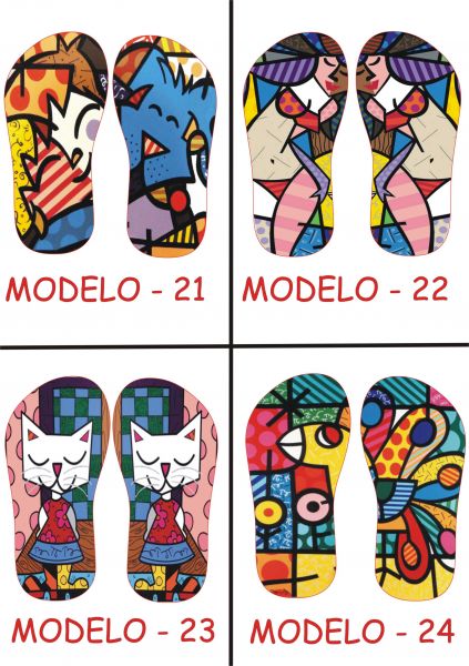 Chinelos Sandálias Personaizados Romero britto - 21 AO 24