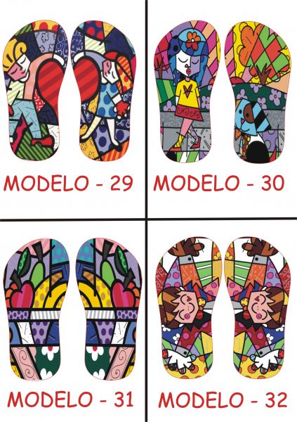 Chinelos Sandálias Personaizados Romero britto - 29 AO 32
